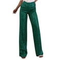 thumbnail image 4 of Taylonsss Women'S Solid Color Sequined Fashion Casual Straight-Leg High-Waisted Pants, 4 of 5