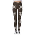 thumbnail image 3 of MKLEKYY Leggings navideños con estampado de copos de nieve para mujer, pantalones de yoga para fitness y deportes., 3 of 4