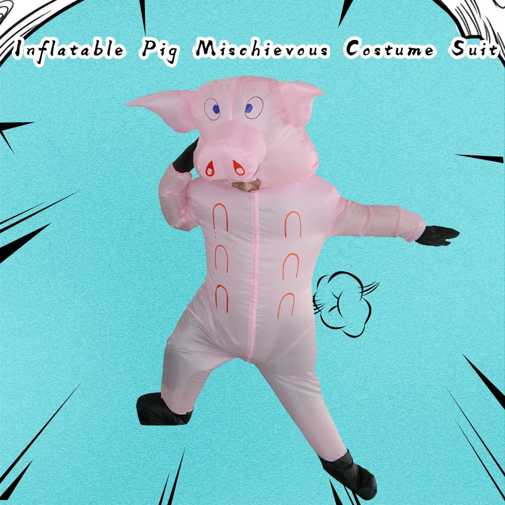 Adult Inflatable Pig Mischievous Costume Suit Funny Clothes Party Toy