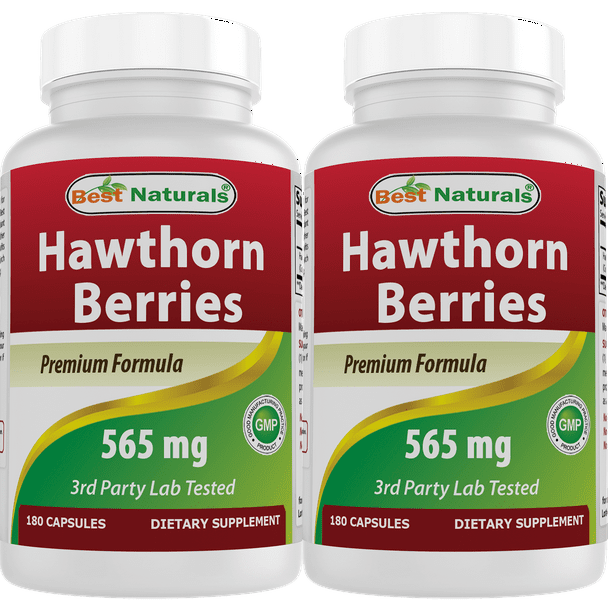 2 Pack Best Naturals Hawthorn Berry 565 mg 180 Capsules