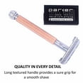 thumbnail image 5 of Parker Safety Razor 29L Double Edge Butterfly Open Double Edge Safety Razor and 5 Blades - Rose Gold, 5 of 7