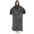 thumbnail image 2 of PAVILIA Blanket Hoodie for Women Grey, Sherpa Wearable Blanket Men, Cozy Oversized Sweatshirt Blanket, Warm Fleece Hooded Blanket Sweater with Sleeves and Two Big Pocket, Adult Long, Gray, 2 of 9
