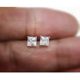 thumbnail image 3 of Princess Cut Moissanite Solitaire Women's Stud Earrings 14K White Gold Plated Pack of 4, 3 of 5