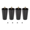 thumbnail image 1 of Patas de muebles redondas cónicas de plástico de 4.5 pulgadas, juego de 4 patas de repuesto para sofá con pernos colgantes M8, 1 of 6