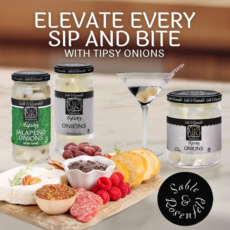 Sable & Rosenfeld Tipsy Stuffed Jalapeno Cocktail Onions, 5 oz