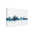 thumbnail image 2 of Trademark Fine Art 'Tampa Florida Blue Teal Skyline' Canvas Art by Michael Tompsett, 2 of 3