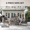 thumbnail image 4 of Outsunny 4 Piece Patio Furniture Set Rattan Outdoor Conversation Set, 4 of 10