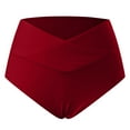 thumbnail image 6 of Daznico Women Vintage Waistband High Waist Bikini Bottom Swimwear Briefs Bikini Bottom Side Tie Thong Bathing Swimbottom,M, 6 of 7