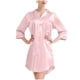 thumbnail image 1 of Camisón largo para mujer, estilo temperamento, liso, liso, camisero, 1 of 4