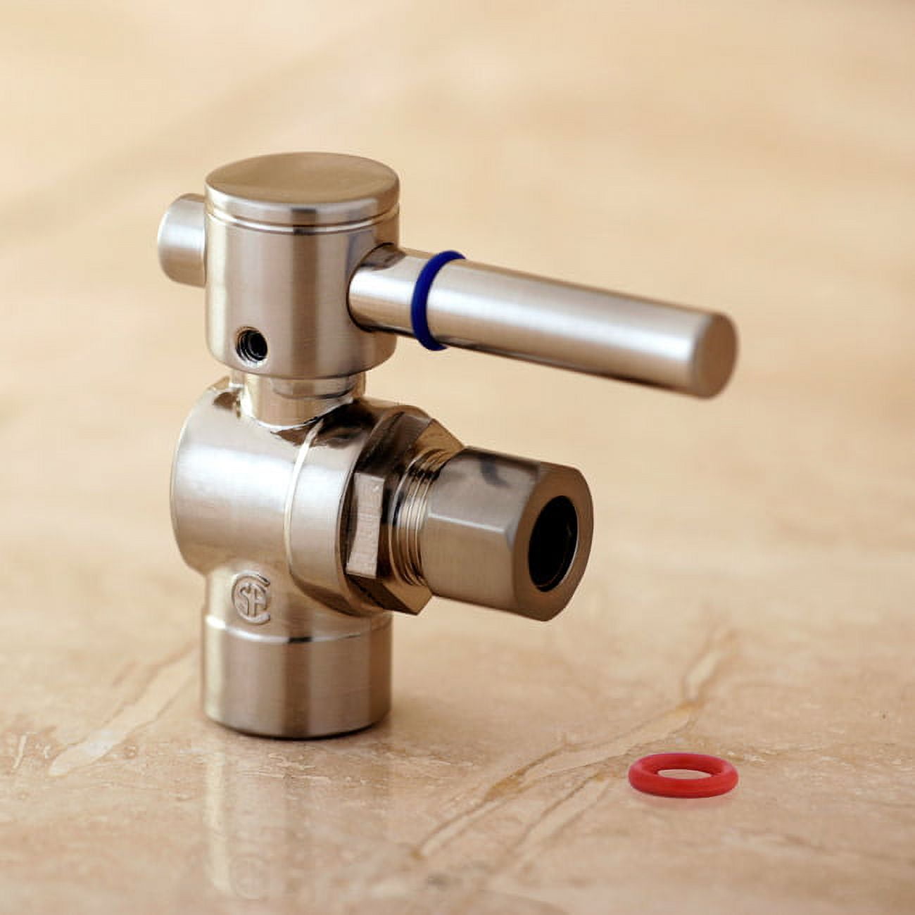 Kingston Brass CC43208DL 1/2" Sweat x 3/8" OD Comp Angle Stop Valve, Brushed Nickel