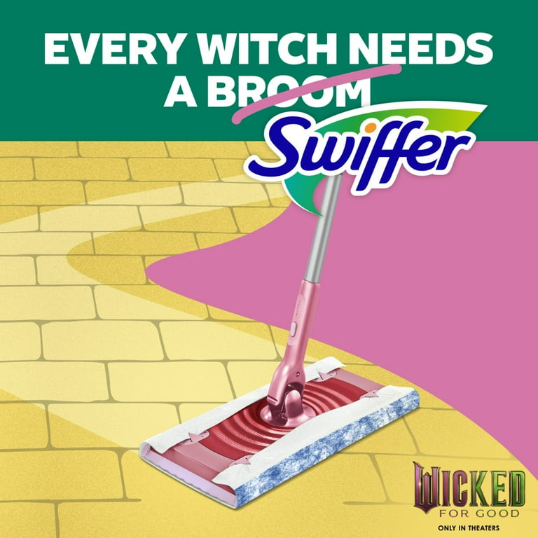 Swiffer Sweep and Mop 2-in-1 Dry + Wet Floor Mopping and Sweeping Kit (1 Sweeper, 5 Heavy Duty Dry Cloths, 3 Heavy Duty Wet Cloths)