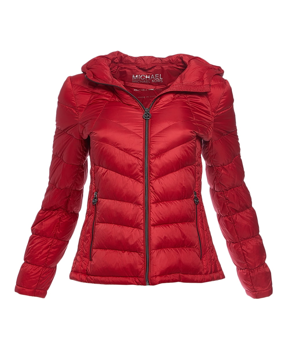 red mk coat