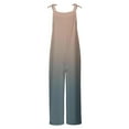 thumbnail image 5 of Jumpsuits for Women Casual Cotton Linen Rompers Gradient Jumpsuit Summer Jumpsuit Overalls Romper with Pockets, 5 of 5
