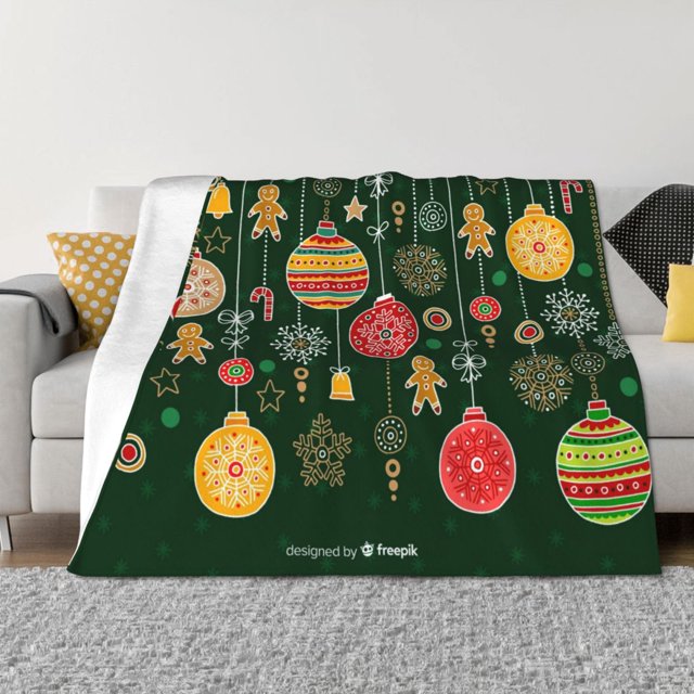 Balery Christmas Manta de Franela con Dibujo, Lujo Ultra Suave y Cálido, Antipelusa y Resistente a las Arrugas para Cama, Sofá, Camping -80"x60"