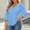 *Blue, variant on ClodeEU Women's V Neck 3/4 Flared Bell Sleeve Pleated Tunic Blouse,Casual Loose Plus Size Top Army Green,Women's Plus L