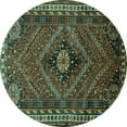 thumbnail image 1 of Ahgly Company Machine Washable Indoor Round Persian Turquoise Blue Traditional Area Rugs, 6' Round, 1 of 4