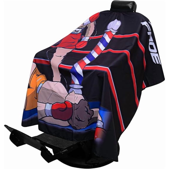 Regale Barber Supply Knockout Fade Pro Barber Cape - Boxing Champion Design, Barber Haircut Waterproof Cape Cover for Children, Baby, Toddler, Boys Salon Hair Cut Capes