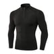 thumbnail image 2 of Qarigey Ropa interior térmica para hombre, camisetas deportivas de invierno de alta elasticidad para hombre, jersey largo con cremallera para Camisetas Negro Qarigey AP013564-02, 2 of 6