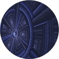 thumbnail image 1 of Ahgly Company Indoor Round Patterned Night Blue Area Rugs, 5' Round, 1 of 6