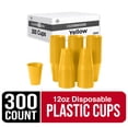 thumbnail image 4 of Exquisite 12 Fl Oz Disposable Plastic Cups, 300 Count, 1 Pack - Yellow, Wedding, Heavy Duty, 4 of 9