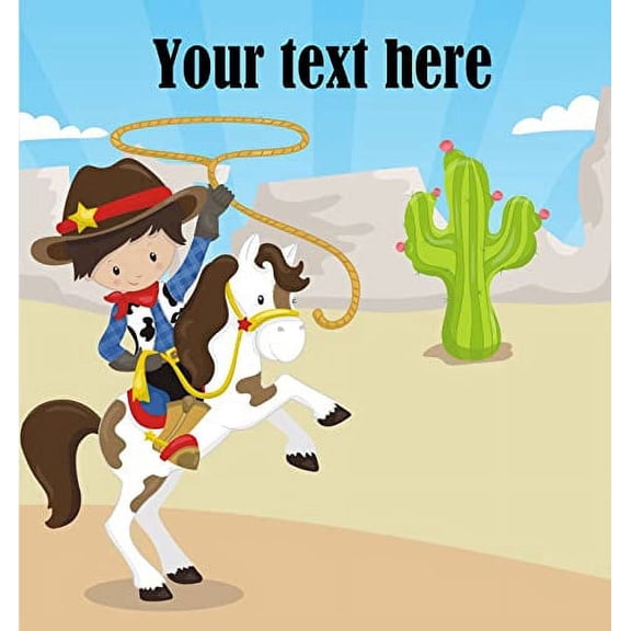 Cowboy Edible Cake Topper Decoration for 1/4 sheet cake or larger