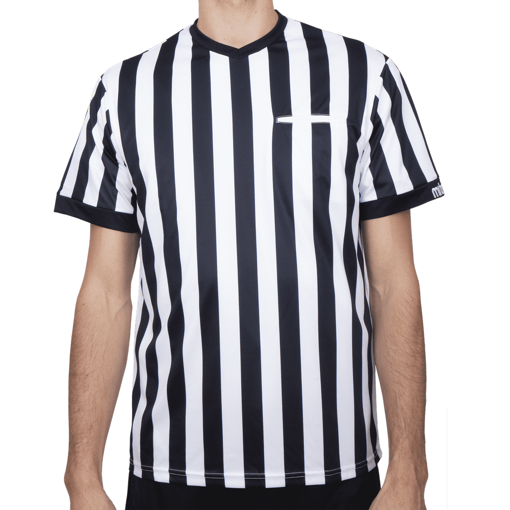 Mitre Soccer Referee Jersey Black and White, Extra Large