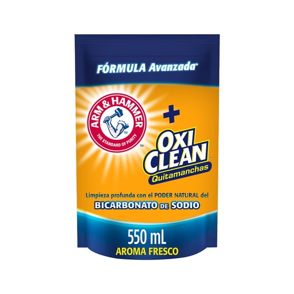 Arm & Hammer + OxiClean Jabón Líquido para Ropa con Quitamanchas 550 ml. Fórmula Avanzada