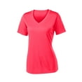 thumbnail image 5 of Sport-Tek V-Neck Tee (LST353) Hot Coral, 2XL, 5 of 6