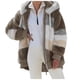 thumbnail image 3 of Abrigo holgado con capucha y bolsillo con cremallera para mujer, cálido, de felpa, estilo europeo y americano, otoño e invierno, 2023, 3 of 4