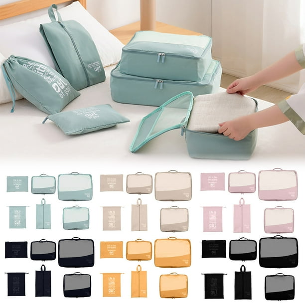 Set de 6 piezas para empaquetar - organizadores de equipaje de viaje con bolsa para zapatos, estuche para electrónica y cosméticos, malla transpirable, plegable, 6 tallas