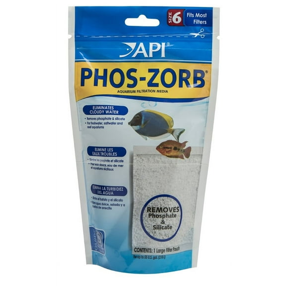 API Phos-Zorb Aquarium Filter Media Eliminates Cloudy Water Size 6 [Aquarium Phosphate Media, Aquarium Supplies] 1 count