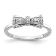 thumbnail image 6 of 14K White Gold Diamond Bow Ring (0.084Cttw) Ring Size 7, 6 of 7