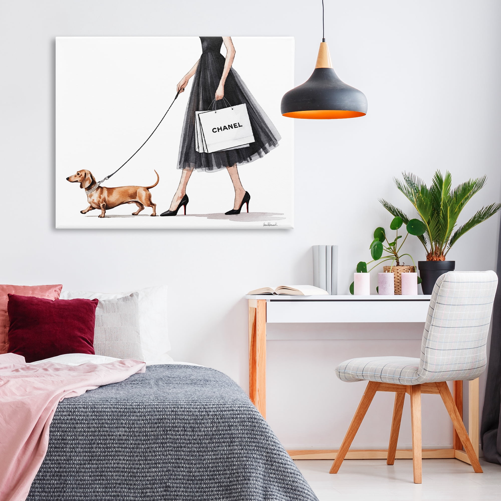 Stupell Industries Glam Dog Walking Canvas Wall Art, design by Amanda Greenwood