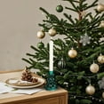 thumbnail image 4 of Gallickan Christmas Tree Candlestick, Glass Candle Holder for 3 Inch Pillar Candle, Holiday Table Ornament, Red Green White Decor for Home and Gift, Army Green, 4 of 6