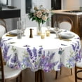 thumbnail image 1 of Round Tablecloth, Lavender Lily Tablecloth Waterproof and Wrinkle-Free, Boho Table Covers, Summer Decorations for Home 60inch, 1 of 7