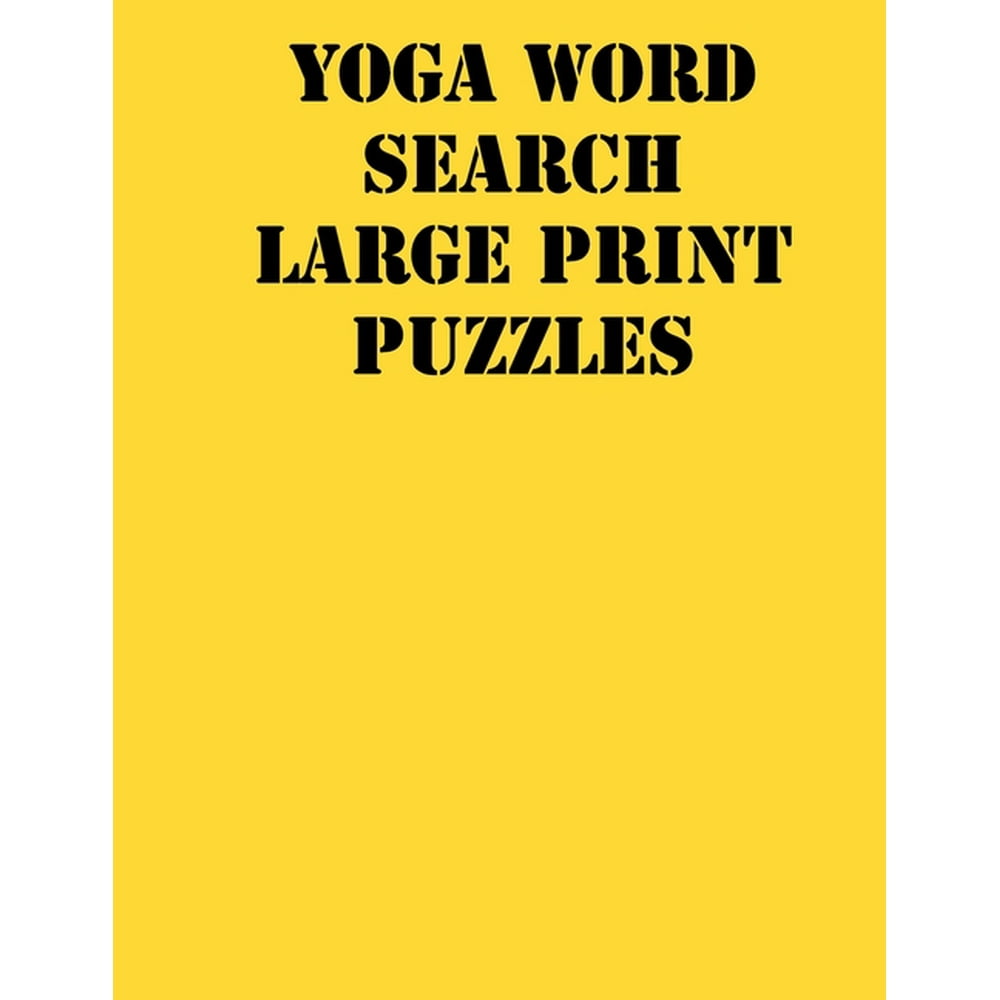 yoga word search large print puzzles large print puzzle book85x11