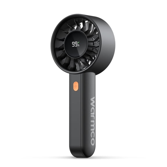 Warmco Rechargeable Handheld Portable Fan, 5000mAh, LED Display,Black