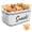 White, variant on Large Snack Basket for Pantry & 5 Seal Clips - Snack Bin Organizer for Countertop - Imitation Linen Snack Storage Containers for Storing Chips, Pretzels, Cookies, Popcorn and more,Gray