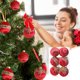 thumbnail image 1 of HWRETIE Juego De 6 Bolas Navideñas Blancas - Adornos Colgantes Coloridos Para Decoraciones De Árboles Y Fiestas, 1 of 7