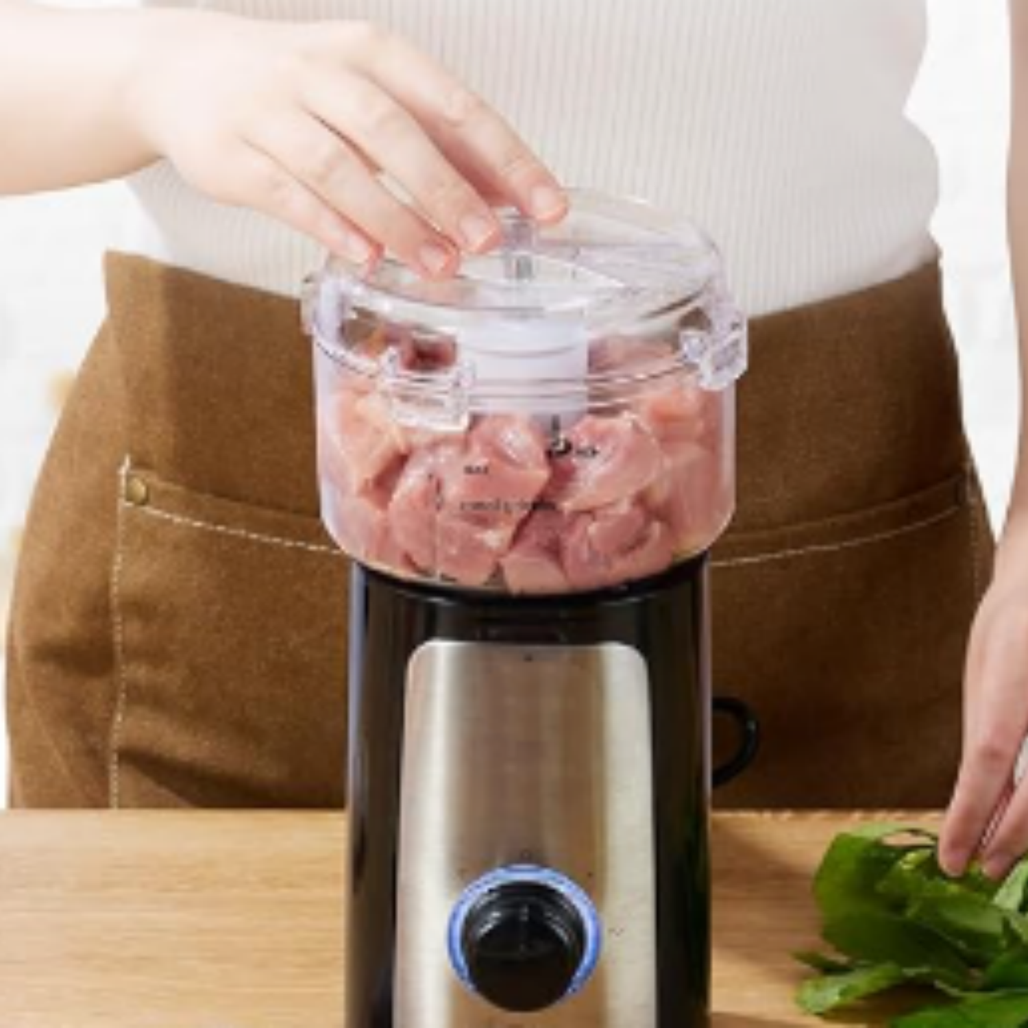 5 in 1 Blender and Food Processor Combo for Kitchen, Small Electric Food Chopper for Meat and Vegetable, 350W High Speed Blenders with 2 Speeds and Pulse for Smoothies and Shakes