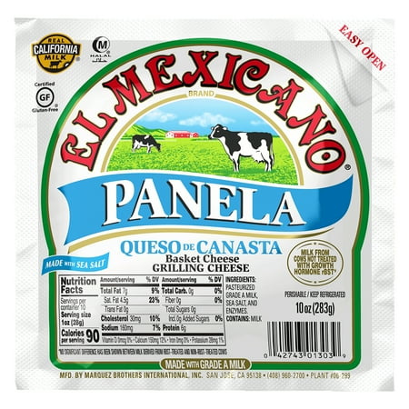 El Mexicano Panela Queso de Canasta, Basket Grilling Cheese, 10 oz Refrigerated