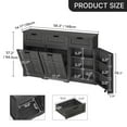 thumbnail image 5 of Uforic Tilt Out Trash Storage Cabinet with Drawers & Doors, Kitchen Sideboard Cabinet for Double 10-gal Trash Bins Storage, Gray, 5 of 8