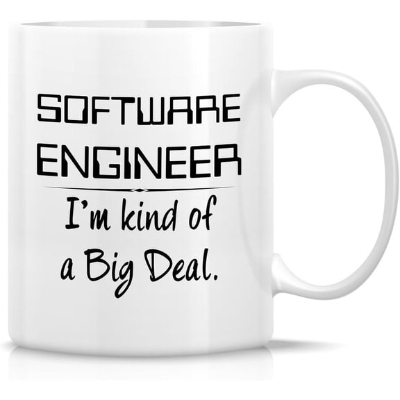 This Retreez funny 11oz rimmed ceramic mug features a sarcastic "Not Bad Deal" design, perfect for software engineers and tech workers. A great sarcastic tech gift for colleagues and programmers on b