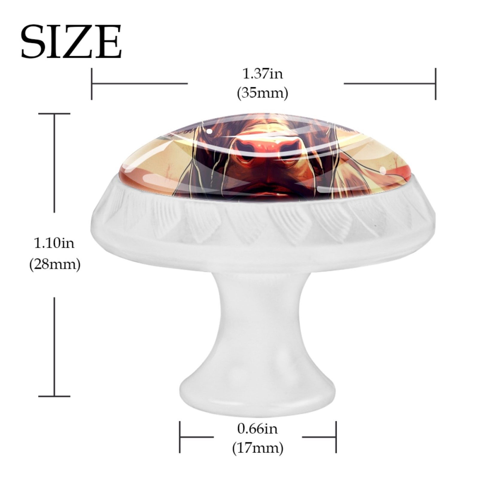 4 Pcs Cow American Flag Knobs for Kitchen Cabinet Cupboard Dresser Bookcase Drawer Pulls Handles Round Home Decor
