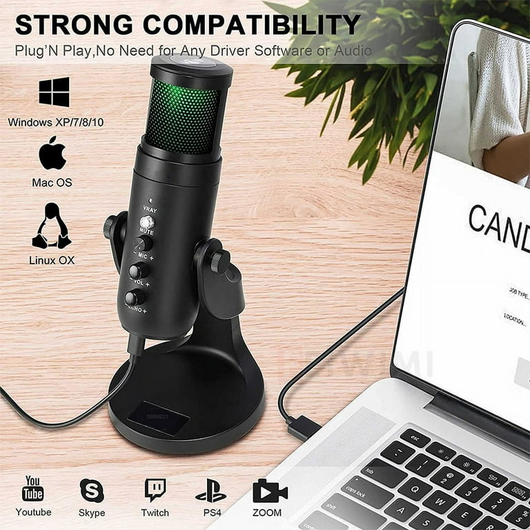 Bureau Usb Microphone Professional Condenser Mic pour Pc