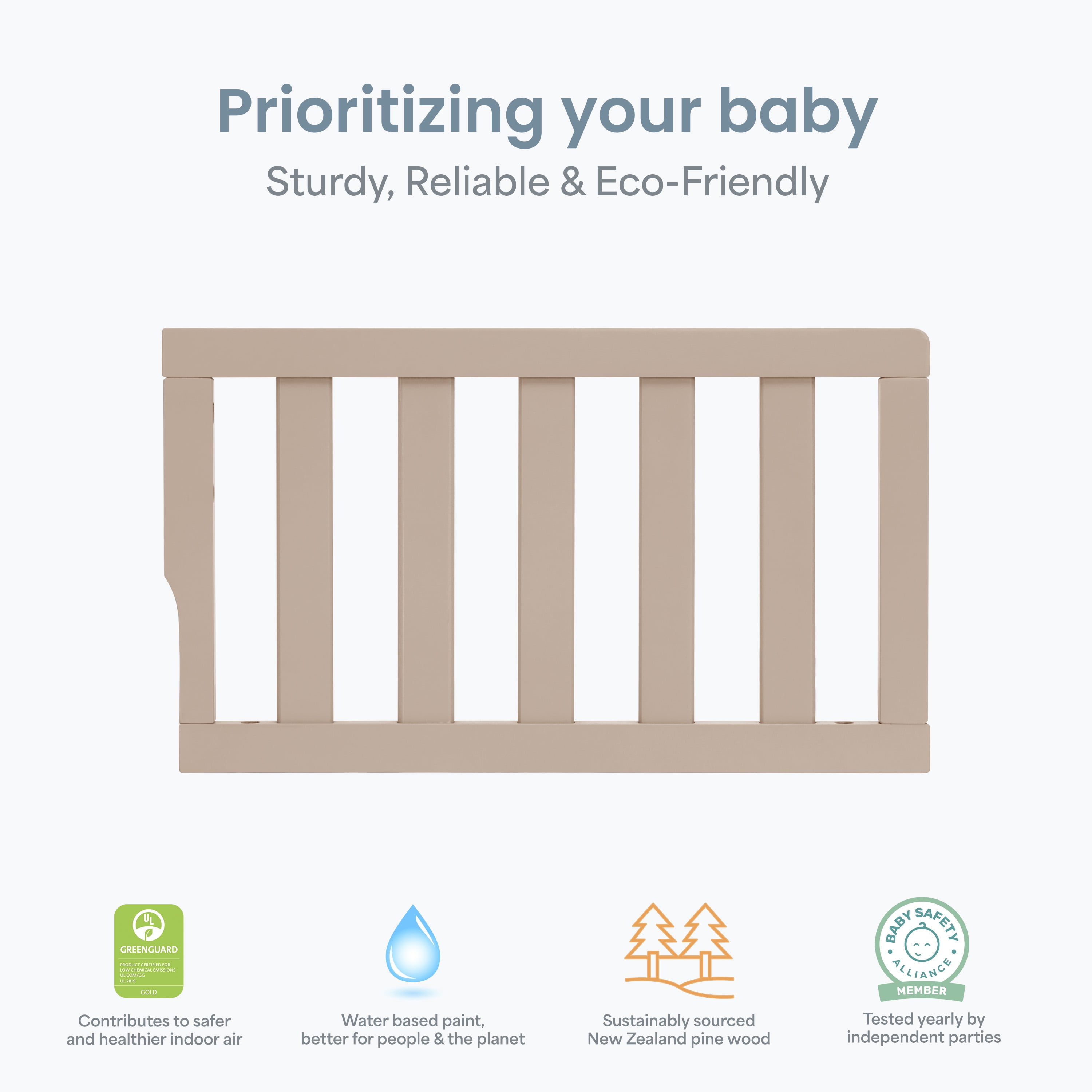 Dream On Me Convertible Crib Toddler Guard Rail, Almond Butter