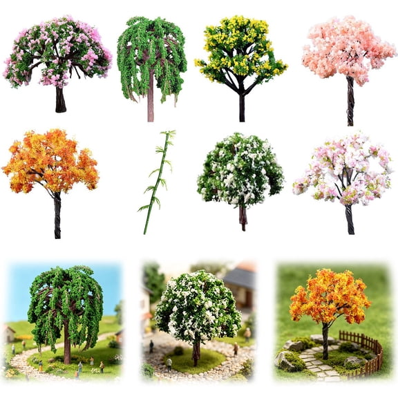 LAIOWEI Miniature Fairy Garden Trees, Bonsai Model Plant Ornaments, Dollhouse Decorative Trees, DIY Garden Craft Decorations for Mini Landscape 1Pcs