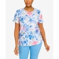 thumbnail image 4 of Alfred Dunner Womens Petite  Floral Watercolor Eyelet Top, 4 of 6