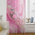 thumbnail image 6 of Pink Marble Sheer Curtains 84 Inches Long, Golden Modern Ink Painting Abstract Light Filering Curtains, Breathable Simi Curtain Privacy Drapes for Living Room Bedroom Lightweight Window Treatment, 6 of 9