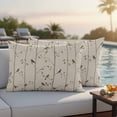 thumbnail image 3 of Lumbar Pillow Covers 20x12 Inch Set of 2, Sparrow Waterproof Outdoor Pillow Covers, Spring Birds on The Branches Retro Country Beige Decorative Cushion Pillowcases for Couch, Sofa, Bed, Garden, Patio, 3 of 9